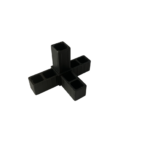 4 poot haaks zwart 20 x 20 x 1,5 mm